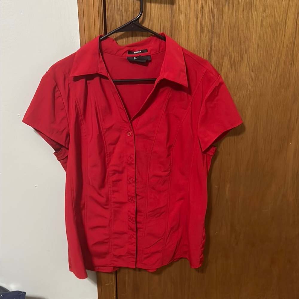 Style & Co. Red Button Down Shirt